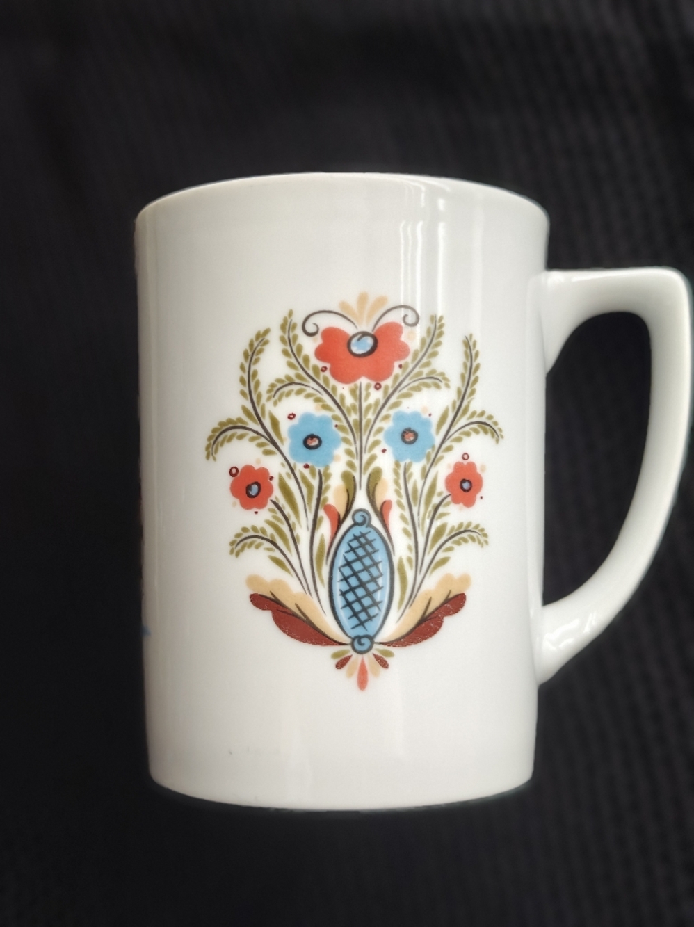 Vintage Berggren Coffee Mug Cup Swedish Folk 10oz Rosemaling